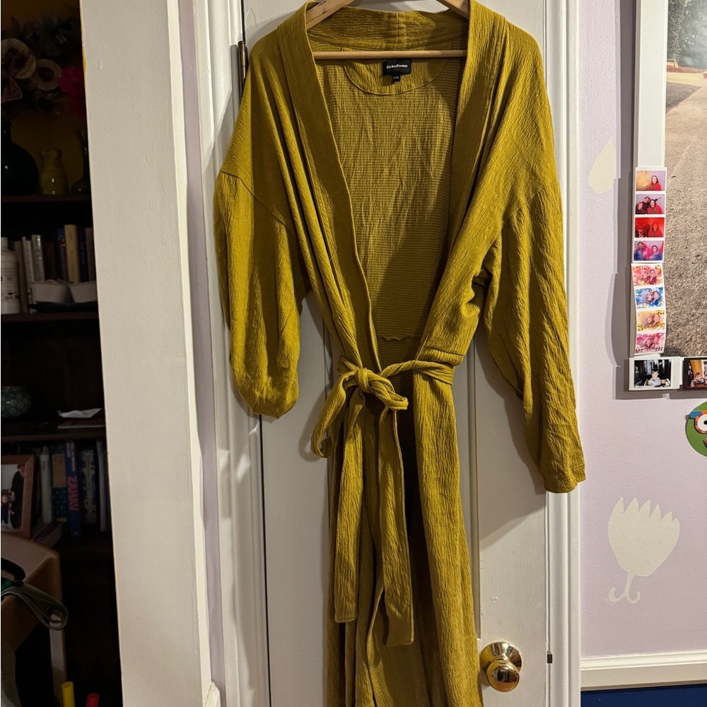 NWOT Richer Poorer Robe Coat in Gold/Green (L)